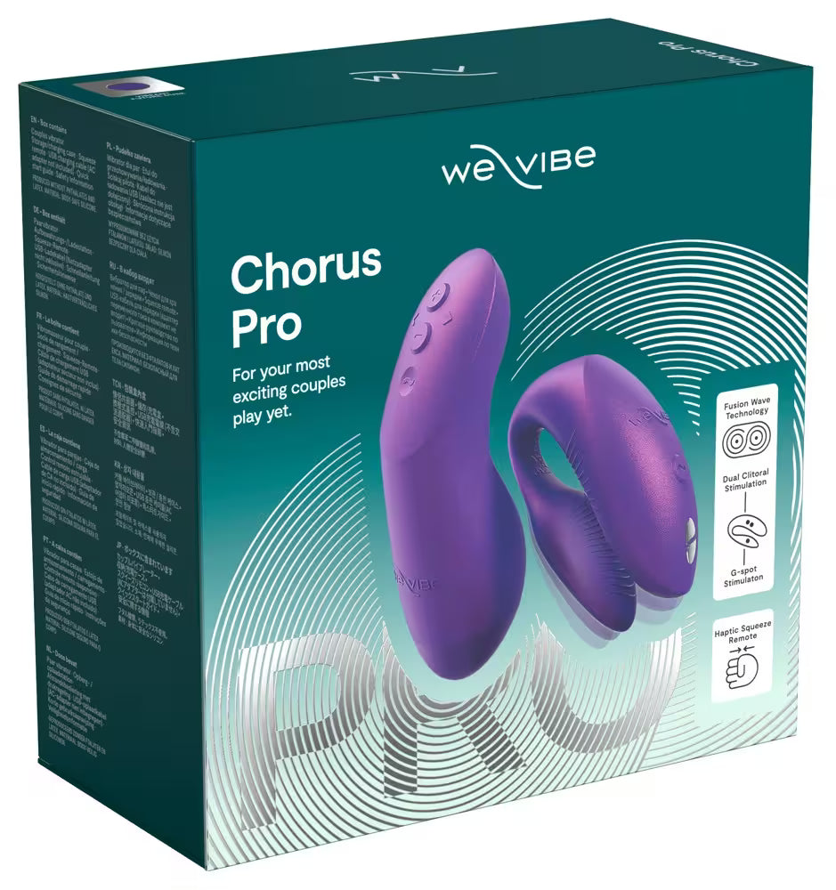 Complete set We-Vibe Chorus Pro zwart met handleiding en premium storage pouch