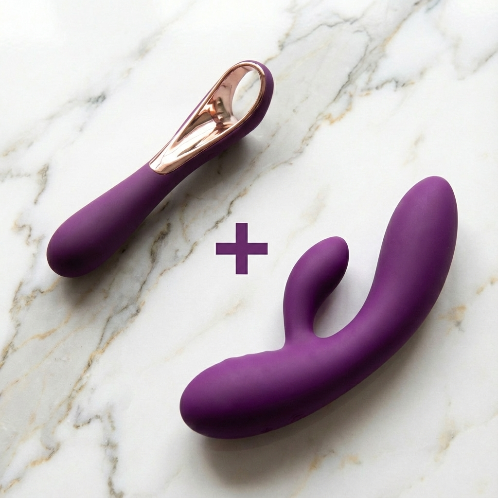 Combi aanbieding Yed Prior en Mila intimate wellness producten van De Paarse Keizerin op witte achtergrond