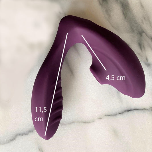 Close-up van bedieningsknoppen en textuur details van de Meissa intimate wellness vibrator