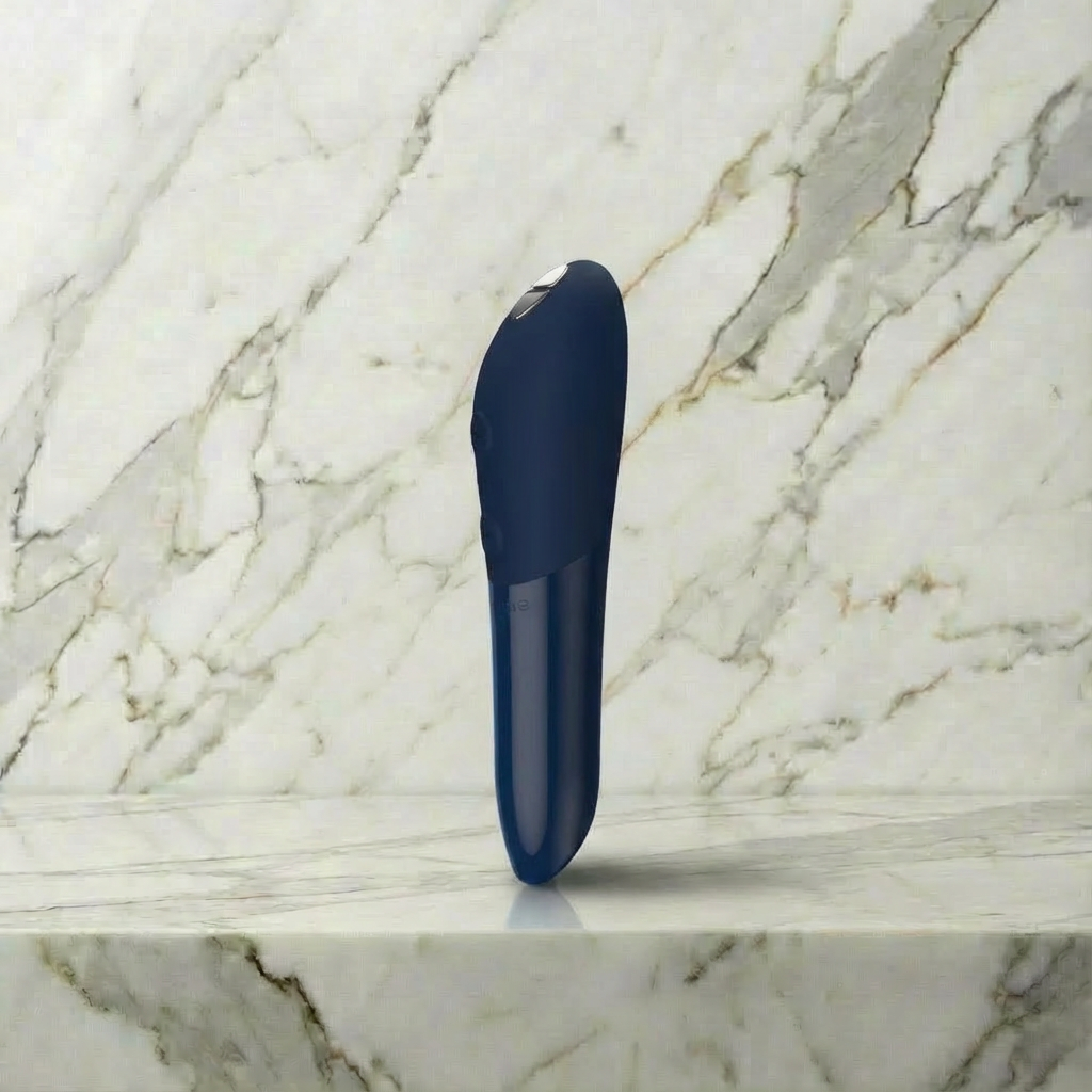 We-Vibe Tango X in blauw zijaanzicht met ergonomische vorm