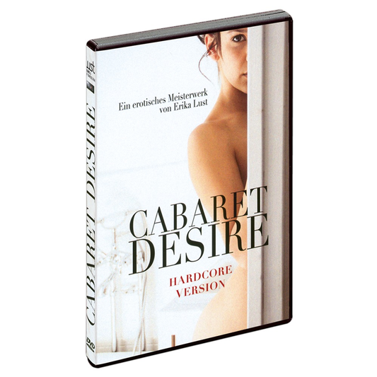 Close-up DVD-cover Cabaret Desire toont elegante vormgeving en merknaam De Paarse Keizerin