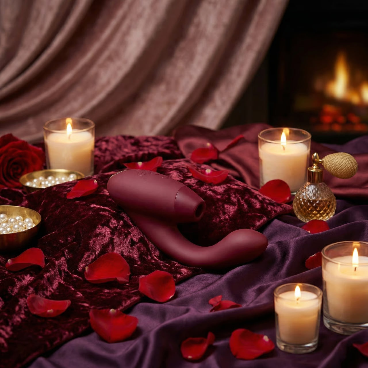 Womanizer Duo 2 in zwart getoond vanuit zijaanzicht met ergonomische vorm