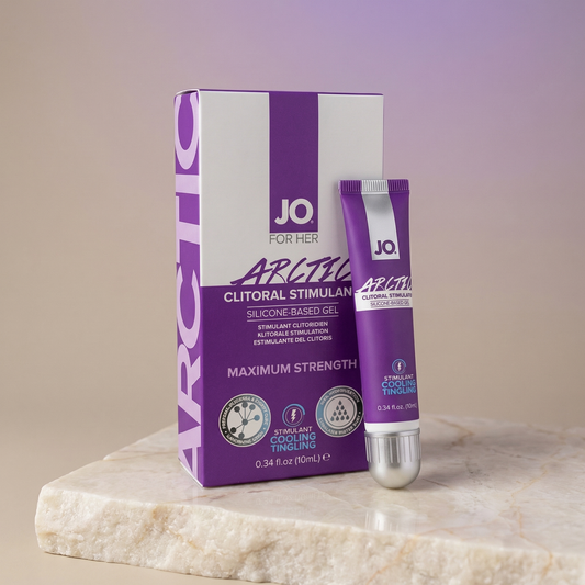 System JO For Her Arctic clitorale stimulant gel op siliconenbasis 10ml, paarse verpakking sfeerbeeld